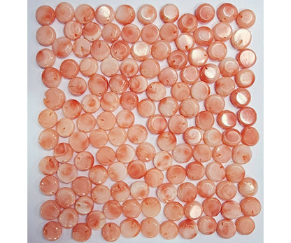 54004.0 - 10 Grams Natural Coral from the sea off Taiwan Round drilled disks in a Deep Pink colour in sizes ranging from 5 mm up to 9 mm