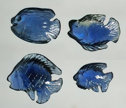54145.0 - Natural Australian Blue Sapphire charms Four fish carvings From 6.5 to 9.9 mm long From 0.65 up to 1.64 carats
