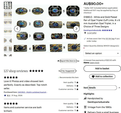 04214.0 - One Two Tone Coloured Tiebar Set with One 8 x 6 mm Oval Cut Opal Triplet Made with Natural Australian White Opal from Coober Pedy