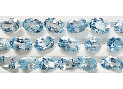 15297.0 - 6 x 4 mm Oval Cut Light Blue Topaz in Various Wholesale Lots for sale Old stock at very old price Other sizes and shapes available