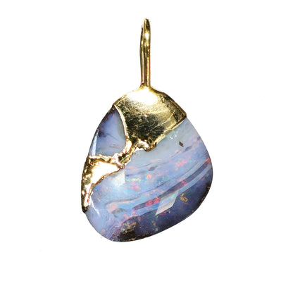 54130.0 - Boulder Opal in 999 Silver Created by SilverForm's special process in the 1970's then Gold Plated No longer made and few available