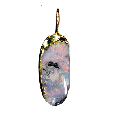 54130.0 - Boulder Opal in 999 Silver Created by SilverForm's special process in the 1970's then Gold Plated No longer made and few available