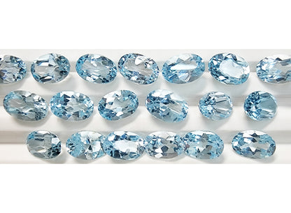 15297.0 - 6 x 4 mm Oval Cut Light Blue Topaz in Various Wholesale Lots for sale Old stock at very old price Other sizes and shapes available