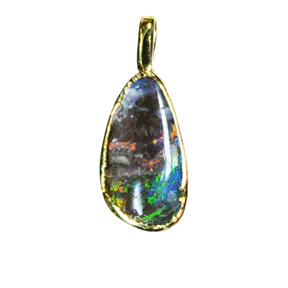 54130.0 - Boulder Opal in 999 Silver Created by SilverForm's special process in the 1970's then Gold Plated No longer made and few available