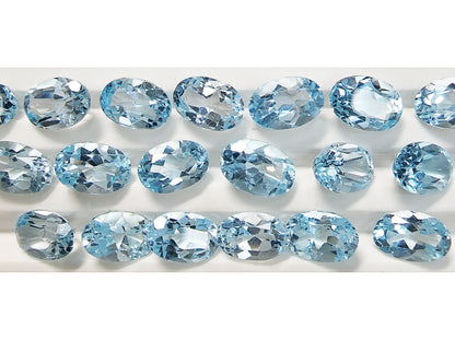 15297.0 - 6 x 4 mm Oval Cut Light Blue Topaz in Various Wholesale Lots for sale Old stock at very old price Other sizes and shapes available