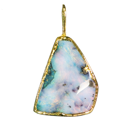 54130.0 - Boulder Opal in 999 Silver Created by SilverForm's special process in the 1970's then Gold Plated No longer made and few available