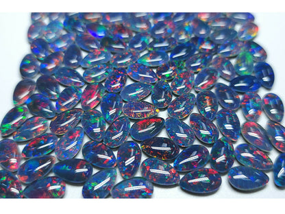 54010.0 - 10x6 mm Pear Shaped Opal Triplets Australian Made Specially Selected for easy matching into pairs for drop earrings or sets