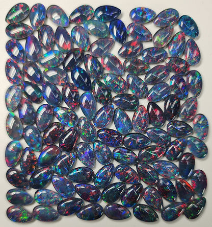 54010.0 - 10x6 mm Pear Shaped Opal Triplets Australian Made Specially Selected for easy matching into pairs for drop earrings or sets