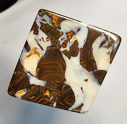 53957.0 - One Slab of Australian Boulder Opal 50x50x10 mm(+-) Make into Belt Buckle or Bola Slide or Office Desk Paper Weight or Ornamnet
