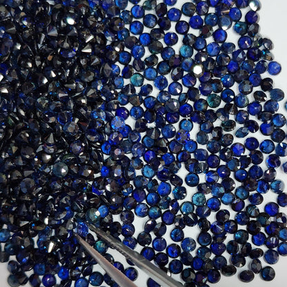 53965.0 - Round Cut Australian Blue-Black Sapphires for sale Mostly Very Deep Blue and Blackish when Set in Jewellery Mostly Step Cut