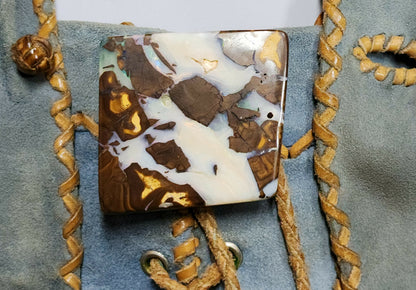 53957.0 - One Slab of Australian Boulder Opal 50x50x10 mm(+-) Make into Belt Buckle or Bola Slide or Office Desk Paper Weight or Ornamnet