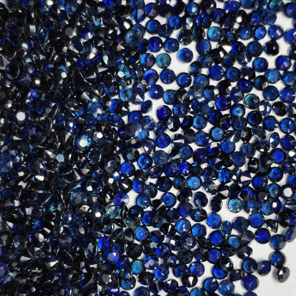 53965.0 - Round Cut Australian Blue-Black Sapphires for sale Mostly Very Deep Blue and Blackish when Set in Jewellery Mostly Step Cut
