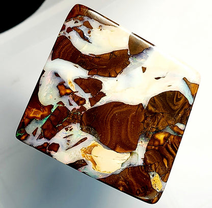 53957.0 - One Slab of Australian Boulder Opal 50x50x10 mm(+-) Make into Belt Buckle or Bola Slide or Office Desk Paper Weight or Ornamnet