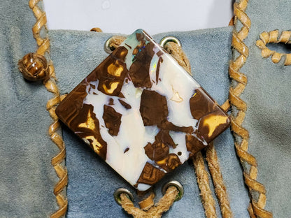 53957.0 - One Slab of Australian Boulder Opal 50x50x10 mm(+-) Make into Belt Buckle or Bola Slide or Office Desk Paper Weight or Ornamnet