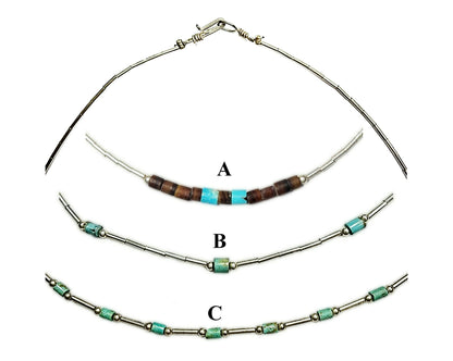 53960 - Liquid Sterling Silver Necklaces from the 1970's in 3 Designs 40 cm 18 inch Wholesale Quantities Choose One or a Mixture of Designs