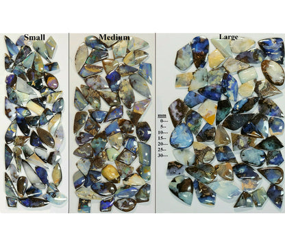 53955.0 - 3 Special Priced bargain Lots of 50 Pieces Each of Free Shaped Australian Boulder Opal in 3 sizes Multiple lots further discounted