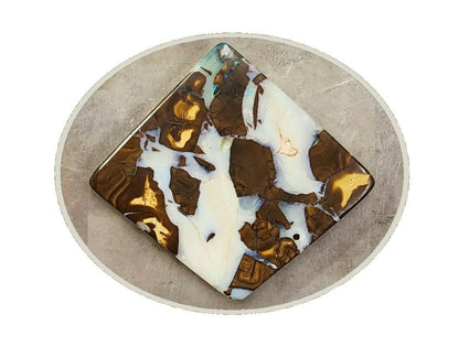 53957.0 - One Slab of Australian Boulder Opal 50x50x10 mm(+-) Make into Belt Buckle or Bola Slide or Office Desk Paper Weight or Ornamnet