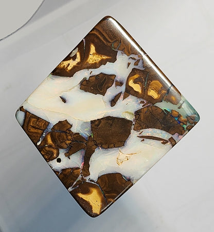 53957.0 - One Slab of Australian Boulder Opal 50x50x10 mm(+-) Make into Belt Buckle or Bola Slide or Office Desk Paper Weight or Ornamnet