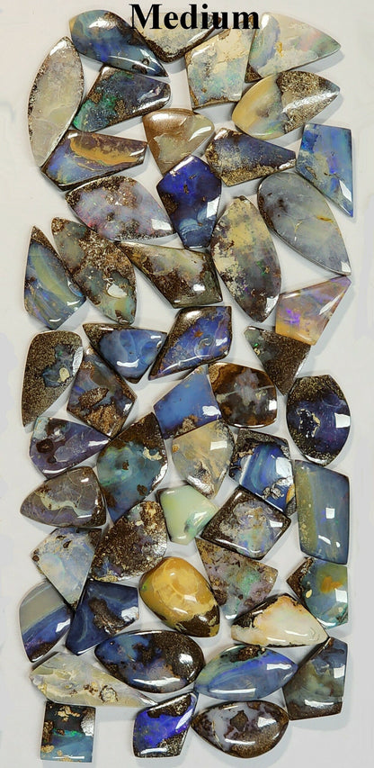53955.0 - 3 Special Priced bargain Lots of 50 Pieces Each of Free Shaped Australian Boulder Opal in 3 sizes Multiple lots further discounted