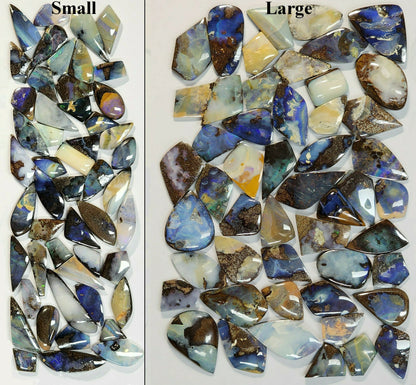 53955.0 - 3 Special Priced bargain Lots of 50 Pieces Each of Free Shaped Australian Boulder Opal in 3 sizes Multiple lots further discounted