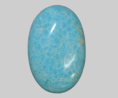 53577.0 -  A Very Large and Rare NATURAL Australian Turquoise, 29 x 19 x 5 mm Oval cabochon, Snowflake "TurqOZ", 21.71 carats, NO Treatment