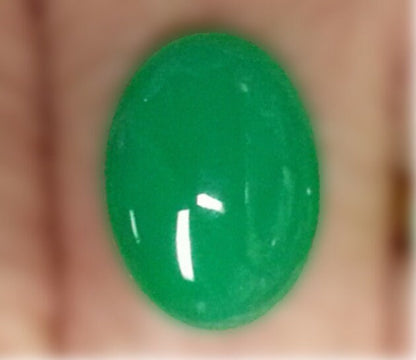 53546.0 - 18 x 13 mm oval cabochon cut Australian Chrysoprase Natural colour No treatment High quality From Maryborough Queensland in 1970's