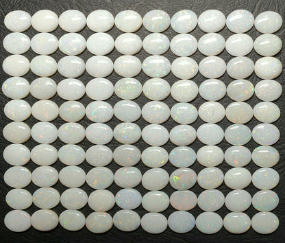 53511.0 - 10x8 mm Wholesale Lot of 25 Pieces Natural Australian Solid White Opal from Coober Pedy For sale Each lot is about 34 carats