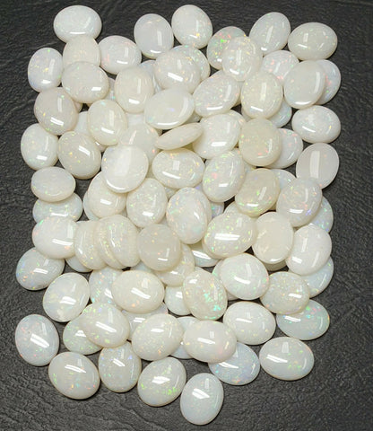 53511.0 - 10x8 mm Wholesale Lot of 25 Pieces Natural Australian Solid White Opal from Coober Pedy For sale Each lot is about 34 carats