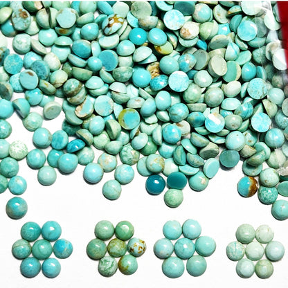50002.0 - 2 mm Round Cabochon Cut NATURAL Non-treated Australian Turquoise for sale Wholesale Quantities and Discounts Our "TurqOZ" is rare