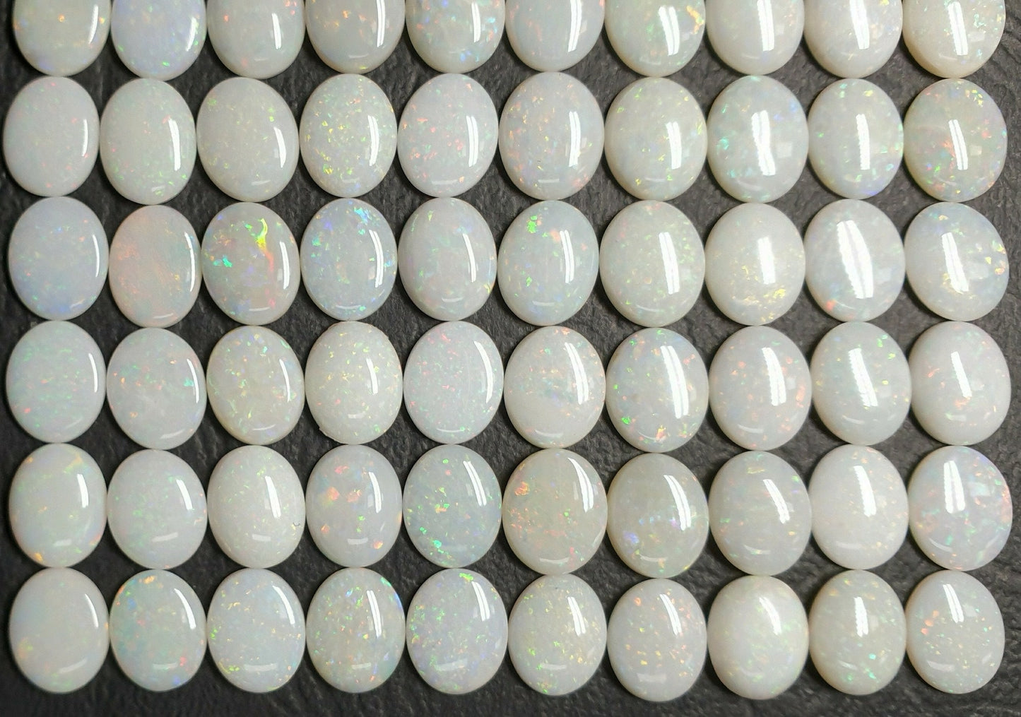 53511.0 - 10x8 mm Engros Lott på 25 stykker Naturlig australsk Solid White Opal fra Coober Pedy Til salgs Hver lot er ca 34 karat