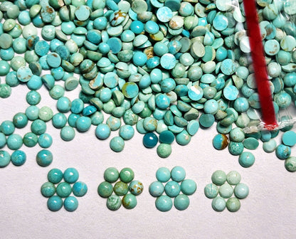 50002.0 - 2 mm Round Cabochon Cut NATURAL Non-treated Australian Turquoise for sale Wholesale Quantities and Discounts Our "TurqOZ" is rare