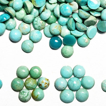 50002.0 - 2 mm Round Cabochon Cut NATURAL Non-treated Australian Turquoise for sale Wholesale Quantities and Discounts Our "TurqOZ" is rare