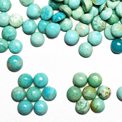50002.0 - 2 mm Round Cabochon Cut NATURAL Non-treated Australian Turquoise for sale Wholesale Quantities and Discounts Our "TurqOZ" is rare