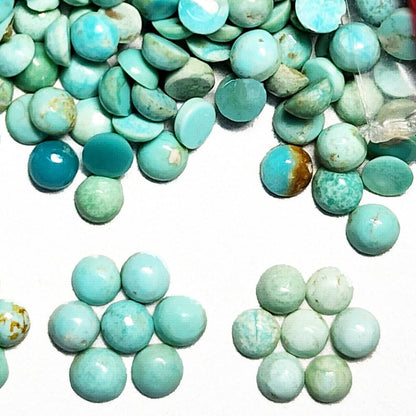 50002.0 - 2 mm Round Cabochon Cut NATURAL Non-treated Australian Turquoise for sale Wholesale Quantities and Discounts Our "TurqOZ" is rare