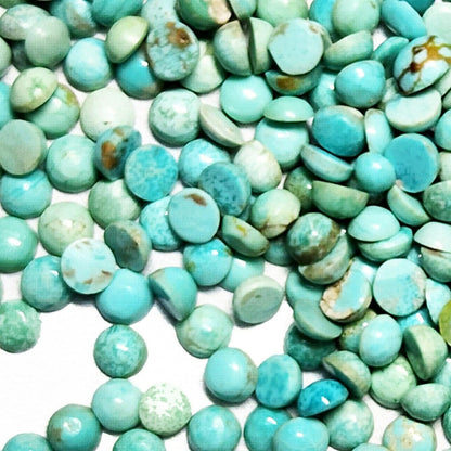 50002.0 - 2 mm Round Cabochon Cut NATURAL Non-treated Australian Turquoise for sale Wholesale Quantities and Discounts Our "TurqOZ" is rare