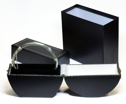 11912.0 - Sterling Silver 4.4 mm Round Tube Hinged Bangle with Safety Chain 65 mm Internal Diameter when closed About 15 grams