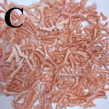 54005.0 - Drilled Coral Branches harvested from the Taiwan sea in choice of colours Pink or Very Deep Pink or Very Light Pink or White Coral