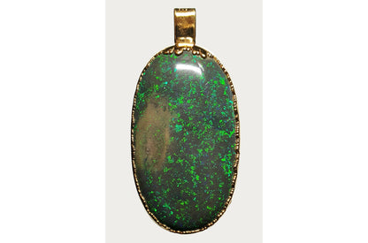 53485.0 - Very Rare Opal Australian Treated Matrix Set in Pure Silver Gold Plated Total Weight 55.6 carats 40 mm x 23 mm