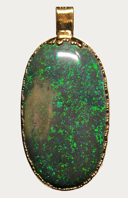 53485.0 - Very Rare Opal Australian Treated Matrix Set in Pure Silver Gold Plated Total Weight 55.6 carats 40 mm x 23 mm