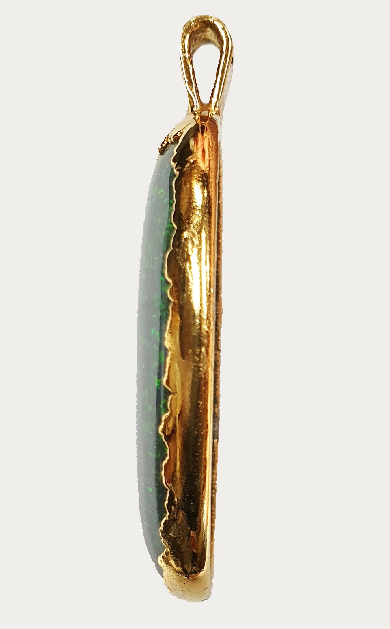 53485.0 - Very Rare Opal Australian Treated Matrix Set in Pure Silver Gold Plated Total Weight 55.6 carats 40 mm x 23 mm