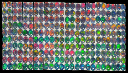 53602.0 - 8x6 mm Brilliant Coloured Oval cut Opal Triplets 20 Pieces Matched into 10 Pairs Made in Australia from Natural Australian Opal