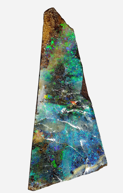 53474.0 - Matching Pair Australian Split Boulder Opal Specimens Queensland 90 cm High and 45 cm Wide 425 Grams Blue and Green Colours
