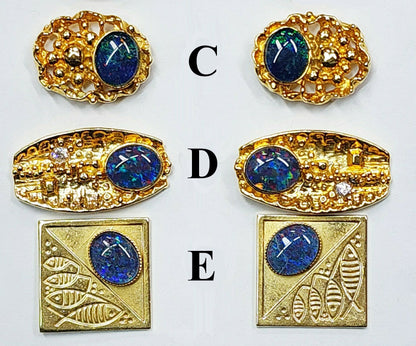 09095.0 - Gold Plated Cufflinks set with Australian 10 x 8 mm Oval Cut Opal Triplets for sale with Wholesale Quantities at Wholesale Prices