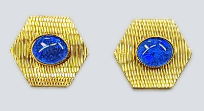 09095.0 - Gold Plated Cufflinks set with Australian 10 x 8 mm Oval Cut Opal Triplets for sale with Wholesale Quantities at Wholesale Prices