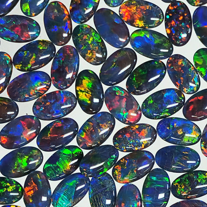 54125.0 - 10 X 6 mm Oval cut Australian Opal Triplets made with Aussie rough Opal Top grade brilliant stones Wholesale quantities and prices