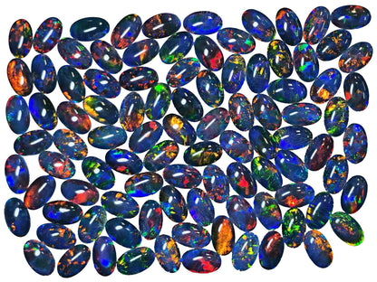 54125.0 - 10 X 6 mm Oval cut Australian Opal Triplets made with Aussie rough Opal Top grade brilliant stones Wholesale quantities and prices