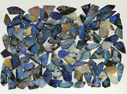 54090.0 - Special Priced bargain Lot of 100 Free Shape Australian Boulder Opal sized from 12 to 30 mm high and 8 to 16 mm wide 555.38 carats