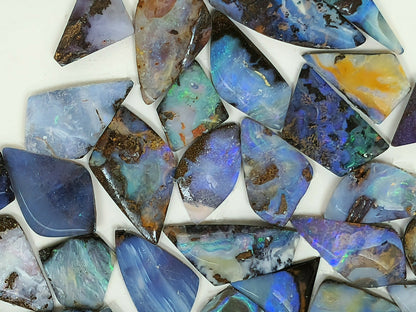 54090.0 - Special Priced bargain Lot of 100 Free Shape Australian Boulder Opal sized from 12 to 30 mm high and 8 to 16 mm wide 555.38 carats