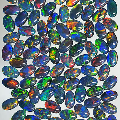54125.0 - 10 X 6 mm Oval cut Australian Opal Triplets made with Aussie rough Opal Top grade brilliant stones Wholesale quantities and prices