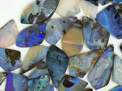 54090.0 - Special Priced bargain Lot of 100 Free Shape Australian Boulder Opal sized from 12 to 30 mm high and 8 to 16 mm wide 555.38 carats
